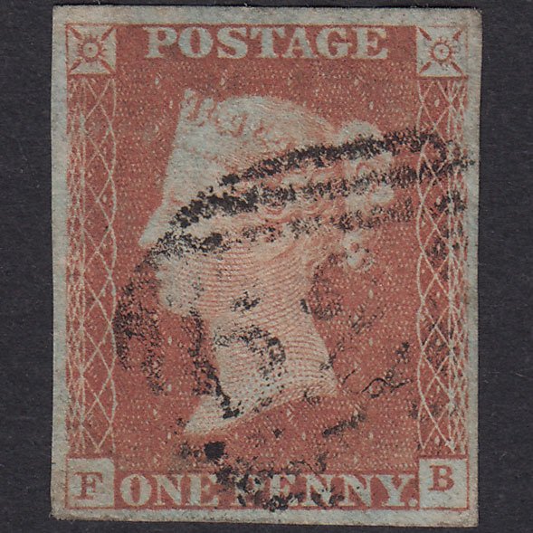GB QV 1841 1d Red-Brown Plate 72 SG8-B1(1) FB FU 4 Margins