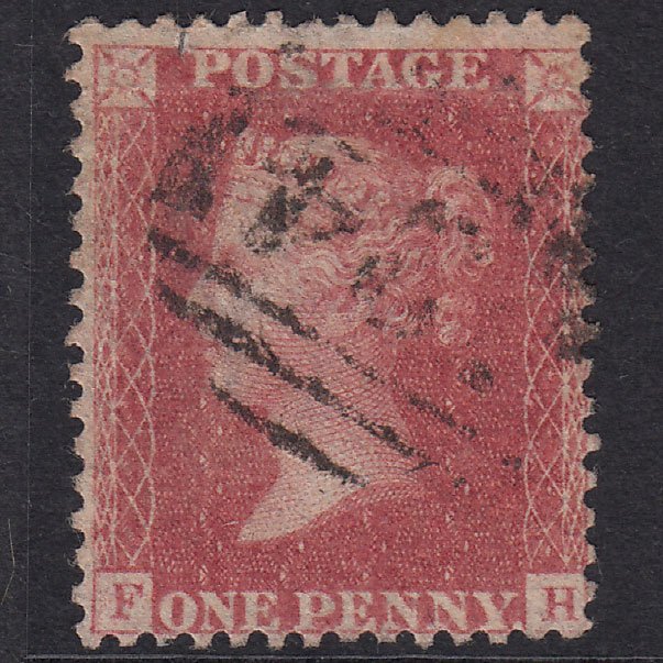 GB QV 1857 1d Rose-Red Plate 56 SG40-C10(1) FH GU