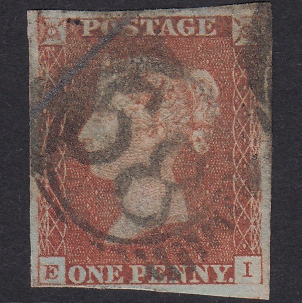 GB QV 1841 1d Red-Brown Plate 67 SG8-B1(1) EI GU 4 Margins London D&S 68