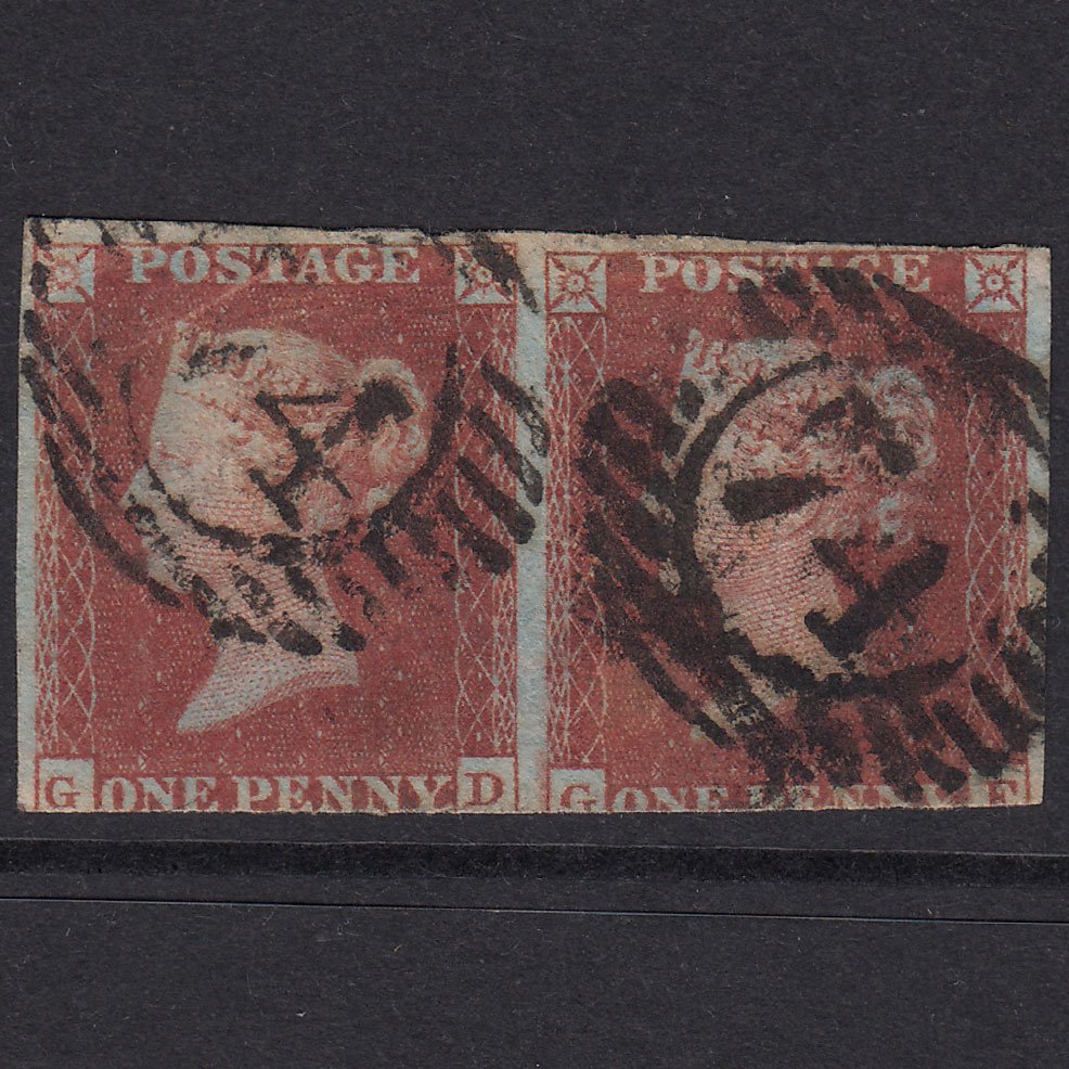 GB QV 1841 1d Plate 158 SG8-B2(1) GD-GE GU Pair 3M London D&S 74