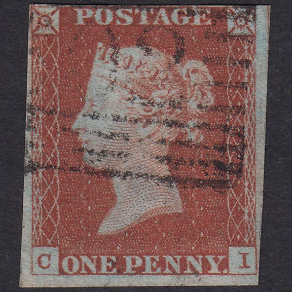 GB QV 1841 1d Red-Brown Plate 56 SG8-B1(1) CI FU 4 Margins Scotland