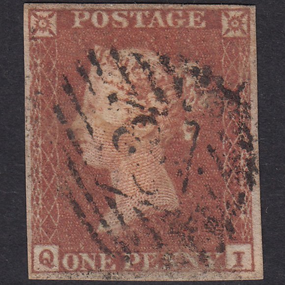 GB QV 1841 1d Lavender Tinted Paper Pl 122 SG8-BS91E QI GU 4M London
