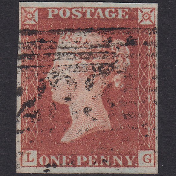 GB QV 1841 1d Red-Brown Plate 76 SG8-B1(1) LG VFU 4 Margins Lerwick 223