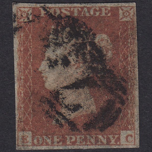 GB QV 1841 1d Red-Brown Plate 86 SG8-B1(1) EC GU 4 Margins
