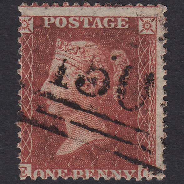GB QV 1856 1d Red-Brown Plate 27 SG29-C8(1) EC FU Fraserburgh 150