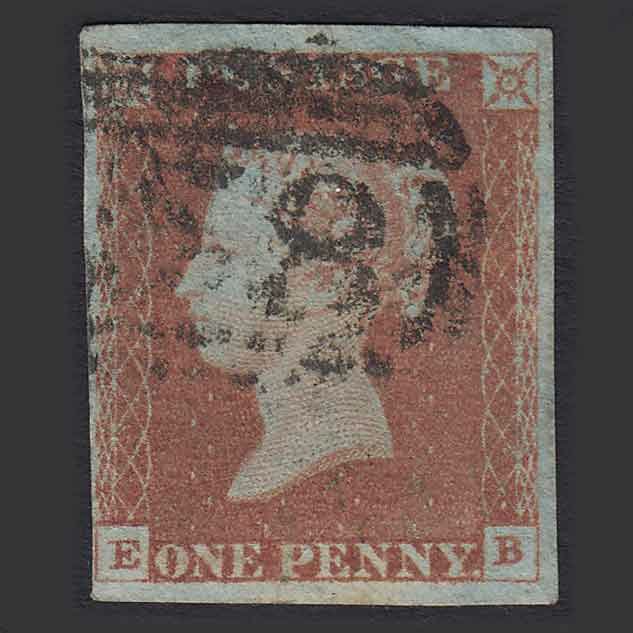GB QV 1841 1d Red-brown (Plate 69) SG8-B1(1) EB GU Cambridge 158 4 Margins