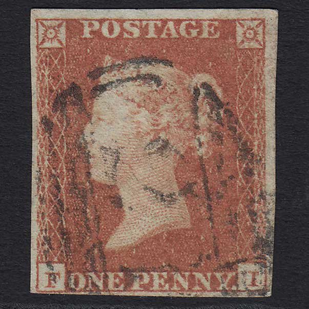 GB QV 1841 1d Red-brown (Plate 101) (SG8) 'FI' FU 4 Margins