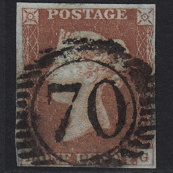GB QV 1841 1d Red-brown SG8-B1(1) FU London D&S 70 4 Margins