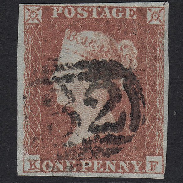 GB QV 1841 1d Red-brown (Plate 99) SG8-B1(1) KF GU Brighton 132 4 Margins