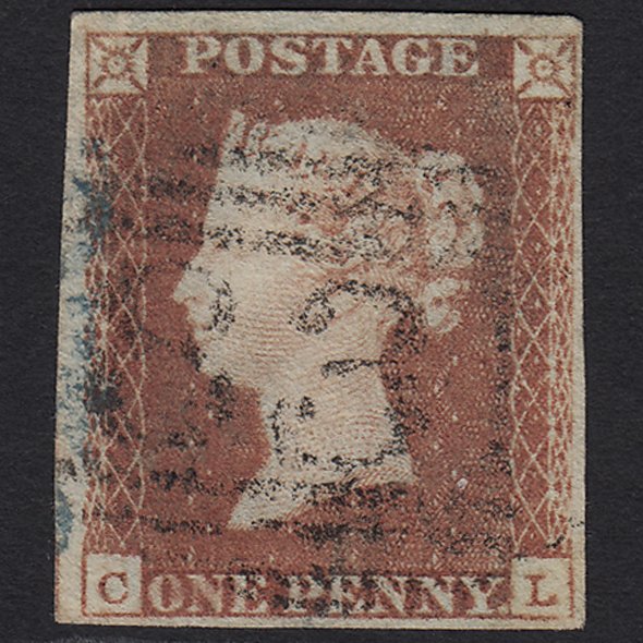 GB QV 1841 1d (Plate 91) SG8-B1(1) CL FU Wakefield 831 4M Partial Blue Cancel