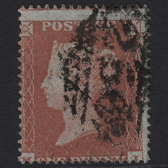 GB QV 1854 1d Red-brown SG17-C1(1) FU Misperf