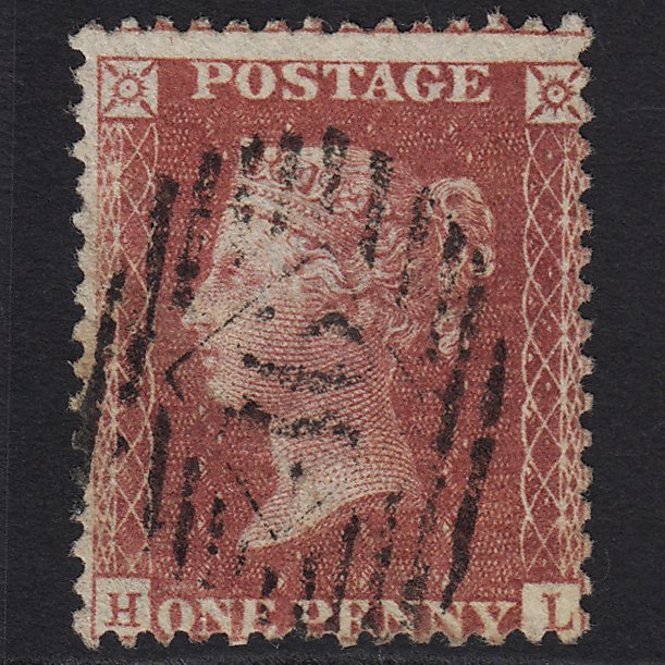 GB QV 1857 1d Rose-red SG40-C10(1) HL FU in London