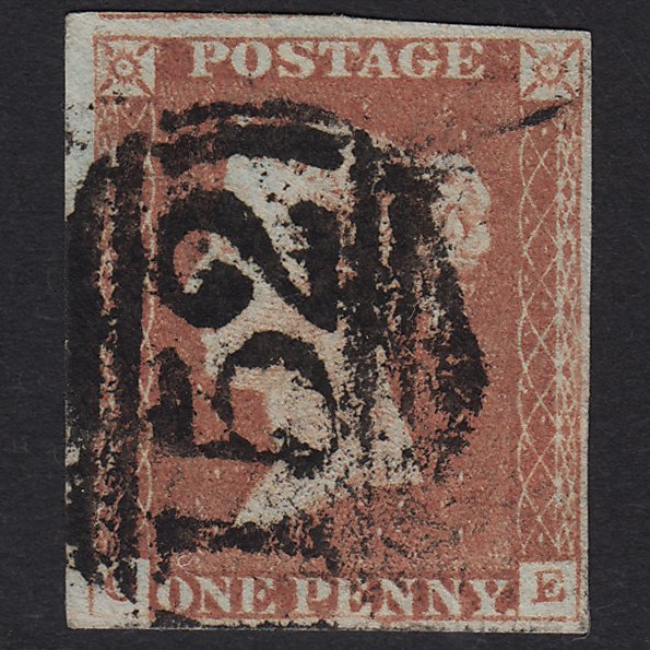 GB QV 1841 1d (Plate 76) SG8-B1(1) OE FU Burton-on-trent 152 4 Margins