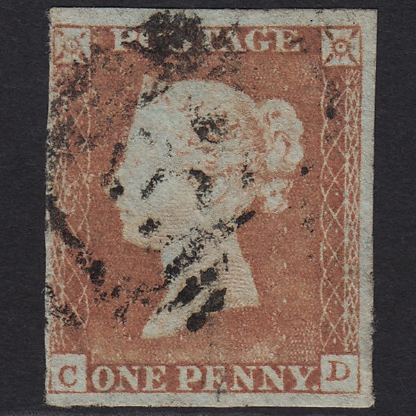 GB QV 1841 1d Pale Red-brown (Plate 76) SG9-B1(3) CD GU 4 Margins