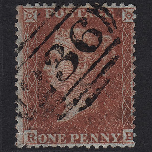 GB QV 1855 1d Red-brown (Plate 7) SG24-C3(1) RB FU Dartford 236
