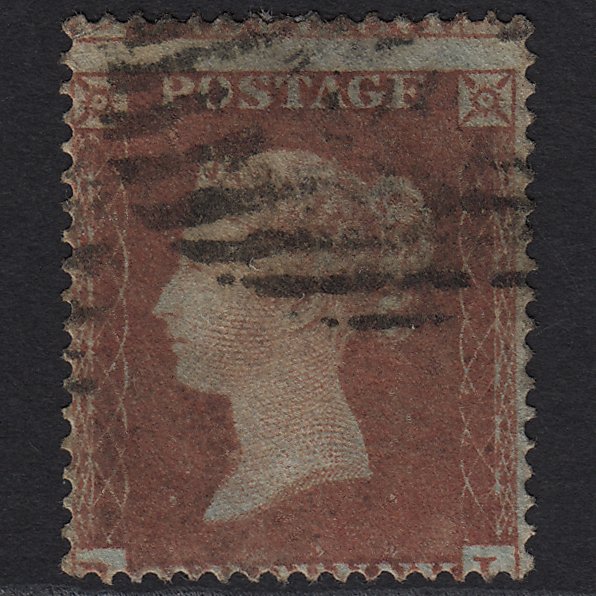 GB QV 1854 1d Red-brown SG17-C1(1) GU Misperf