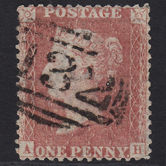 GB QV 1857 1d Pale Rose SG39-C10(3) AH GU Brighton 132