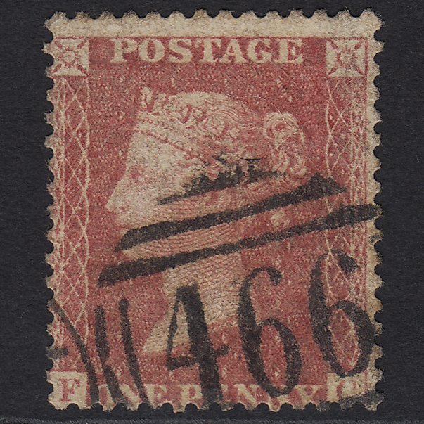 GB QV 1857 1d Rose-red (Plate 56) SG40-C10(1) FC GU Liverpool 466