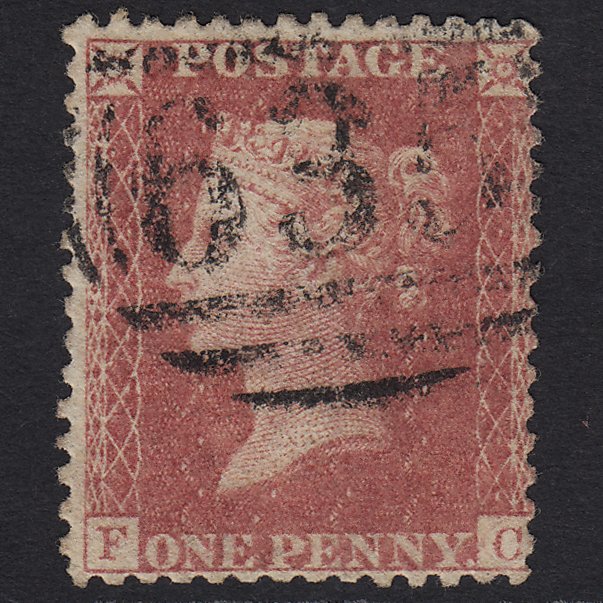 GB QV 1857 1d Rose-red (Plate 57) SG40-C10(1) FC FU Reading 635