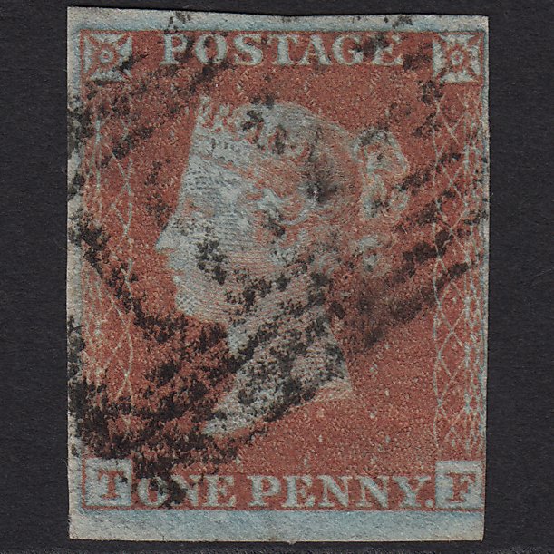 GB QV 1841 1d Red-brown (Plate 168) SG8-B2(1) TF GU Edinburgh 131 nr 4M