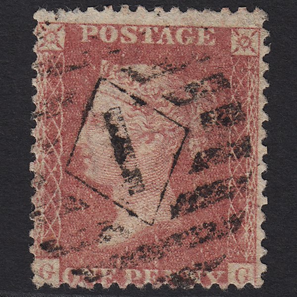 GB QV 1857 1d Pale Rose (Plate 66) SG39-C10(3) GC GU London IS 1