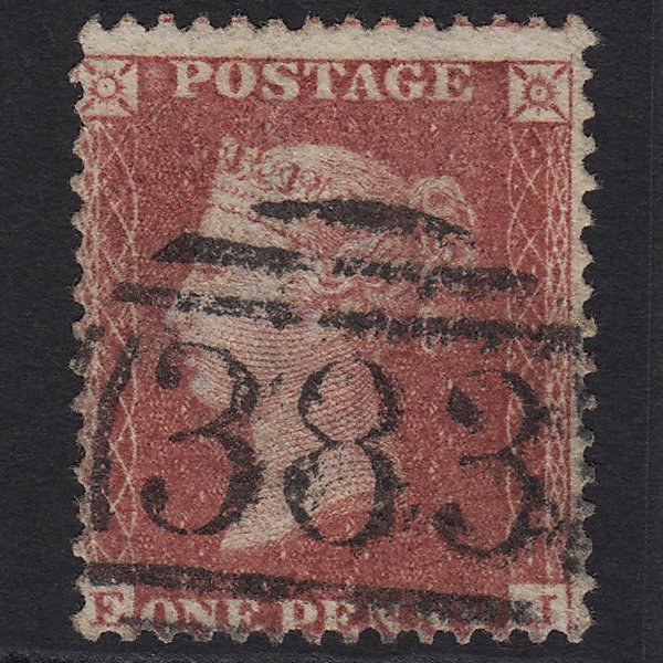 GB QV 1857 1d Rose-red (Plate 52) SG40-C10(1) EJ FU Hull 383
