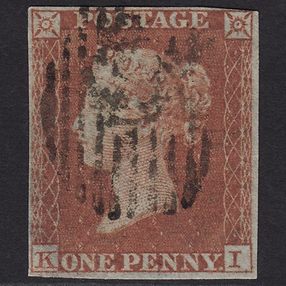 GB QV 1841 1d Red-brown (Plate 156) SG8-B2(1) KI FU nr 4 Margins Large K