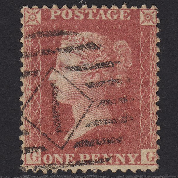 GB QV 1857 1d Rose-red (Plate 48) SG40-C10(1) GG FU Pearson Hill No.1