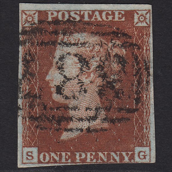 GB QV 1841 1d Red-brown (Plate 47) SG8-B1(1) SG GU nr 4 Margins