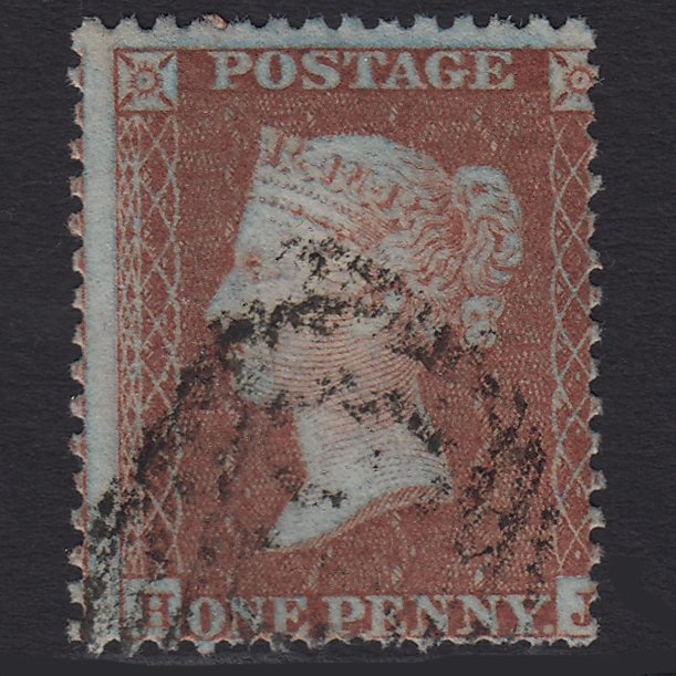 GB QV 1855 1d Red-brown (Plate 9) SG24-C3(1) HJ GU Misperf