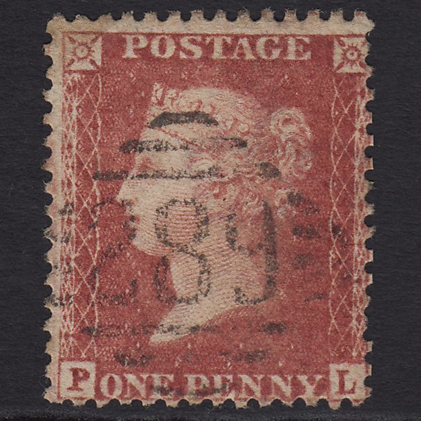 GB QV 1857 1d Rose-red (Plate 60) SG40-C10(1) PL GU Kingstown 289
