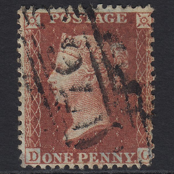 GB QV 1856 1d Red-brown (Plate 45) SG29-C8(1) DG GU Swansea 763