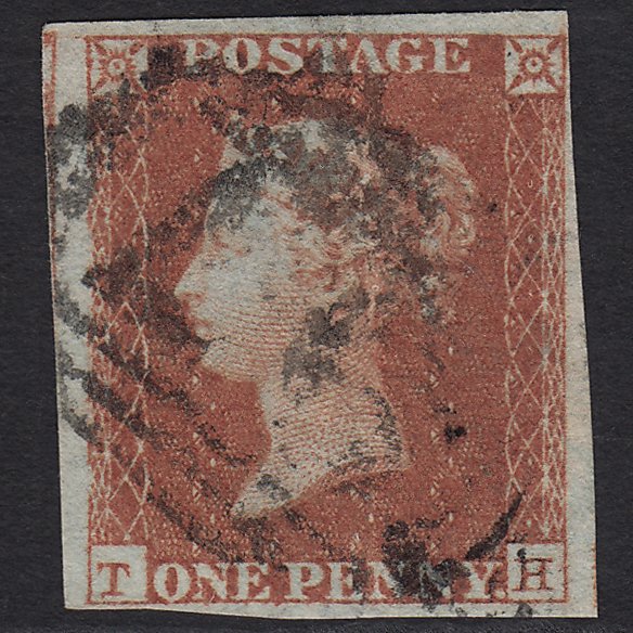 GB QV 1841 1d Red-brown (Plate 115) SG8-B1(1) TH FU 4M Bury ST Edmunds 97