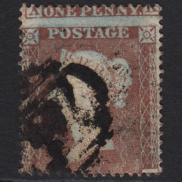 GB QV 1854 1d Red-brown SG17-C1(1) BK GU Large Misperf