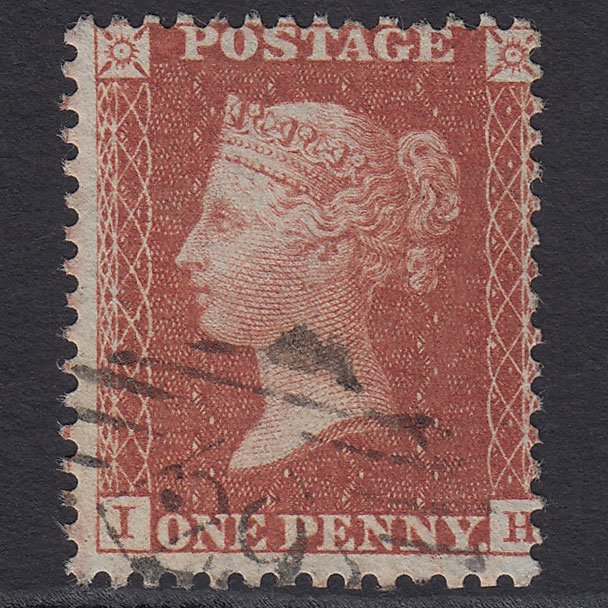 GB QV 1855 1d Red-brown (Plate 15) SG24 C3(1) IH VFU London IS 29