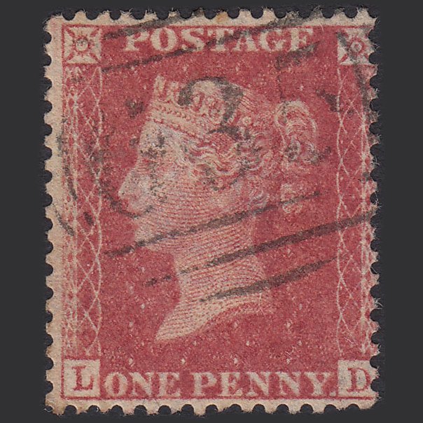 GB QV 1857 1d Rose-red (Plate 57) SG40-C10(1) LD GU Reading 635