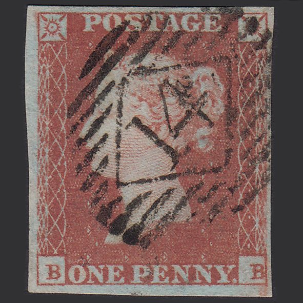 GB QV 1841 1d Red-brown (Plate 91) SG8-B1(1) BB FU 4M Imperf London IS 14
