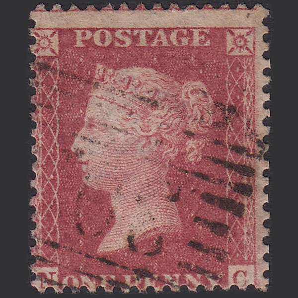GB QV 1857 1d Rose-red (Plate 27) SG40-C10(1) NC FU Scotland Misperf
