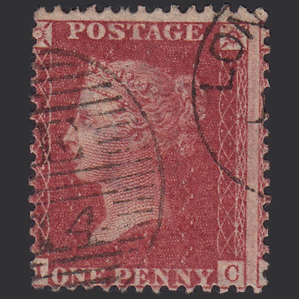 GB QV 1857 1d (Plate 52) SG41-C10(4) JC FU London D&S E14 Large Misperf