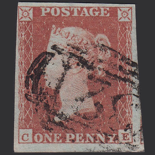 GB QV 1841 1d Red-brown (Plate 95) SG8-B1(1) CE FU Grantham 321
