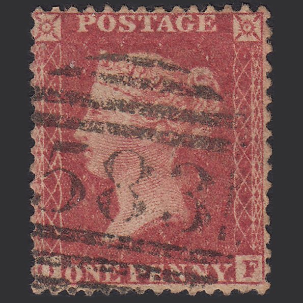 GB QV 1857 1d Rose-red (Plate 36) SG40-C10(1) OF GU Nottingham 583 Well Centred