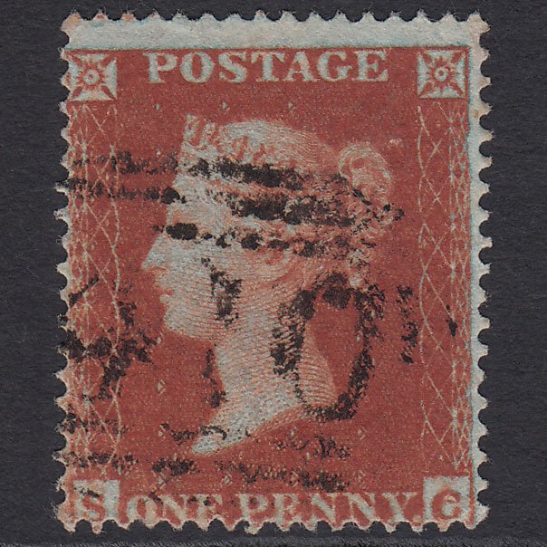 GB QV 1854 1d (Plate 195) SG17-C1(1) Const Var Framed Rev SC VFU Kelvedon 410