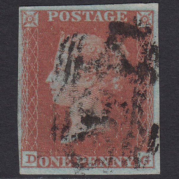 GB QV 1841 1d Red-brown (Plate 128) SG8-B2(1) DG GU 4 Margins