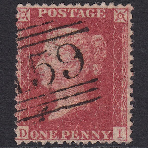 GB QV 1857 1d Rose-red (Plate 39) SG40-C10(1) DI GU Glasgow 159