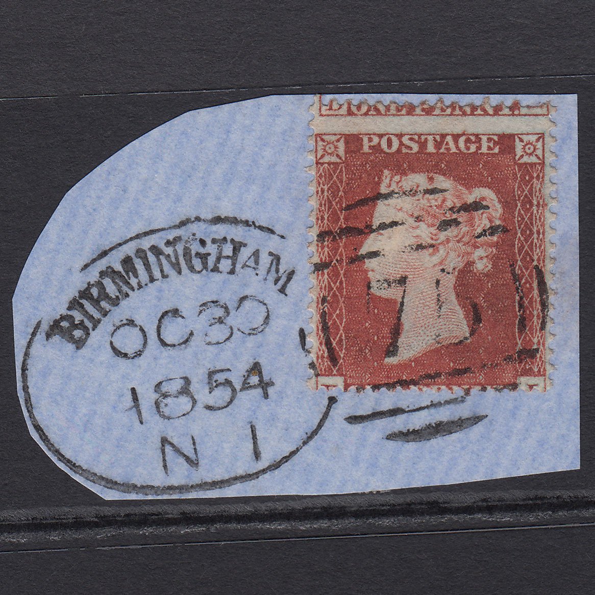 GB QV 1854 1d (Plate 189) SG17-C1(1) EL FU Birmingham 75 Spoon on Piece