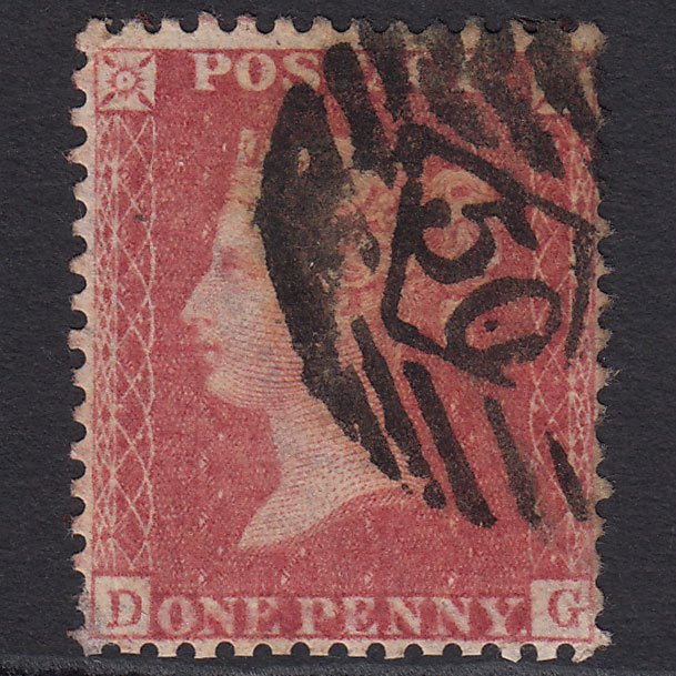 GB QV 1857 1d Rose-red (Plate 27) SG40-C10(1) DG GU London IS 50