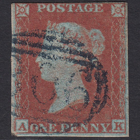 GB QV 1841 1d (Plate 141) SG8a-B1(2) AK GU Mimp nr 4M Blue Torrington 806