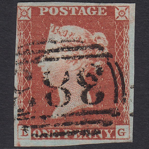 GB QV 1841 1d Red-brown (Plate 61) SG8-B1(1) LG FU 4 Margins Hull 383