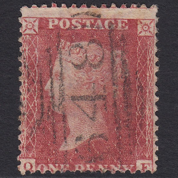 GB QV 1857 1d Rose-red (Plate 55) SG40-C10(1) QE FU Rochdale 648 Misperf