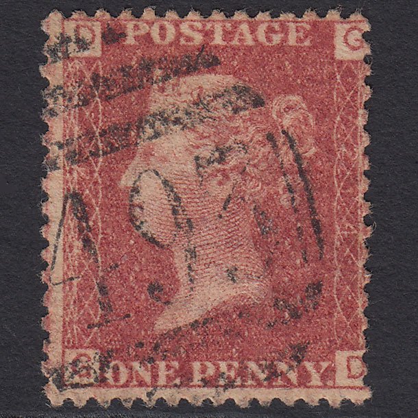 GB QV 1864 1d Lake-red (Plate 214) SG44-G1(2) GD FU Maidstone 493